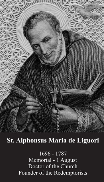 St. Alphonse Ligouri Prayer Card